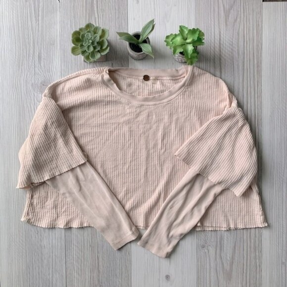 FREE PEOPLE vintage crop knit top size S - Picture 1 of 16